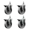 Service Caster 5 Inch Semi Steel 12 Inch Threaded Stem Caster Set with Brake SCC-TS20S514-SSS-PLB-121315-4 - alternate 1